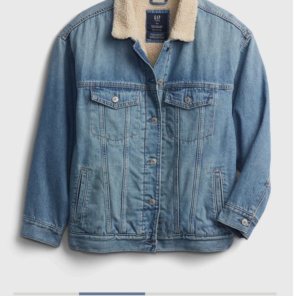 Teen sherpa GAP Teen oversized denim jacket - Picture 3 of 4